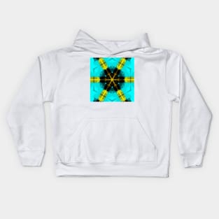 Retro Mandala Flower Yellow Blue and Black Kids Hoodie